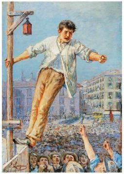 The speaker at the strike Artwork by Emilio Longoni