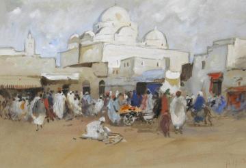 A Mosque, Place Bab-Souika, Tunis Artwork by Hercules Brabazon Brabazon