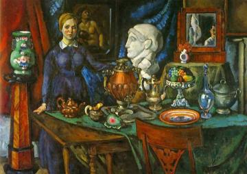 Still Life with Female Figure Artwork by Ilya Mashkov