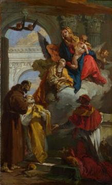 The Virgin and Child appearing to a Group of Saints Artwork by Giovanni Battista Tiepolo