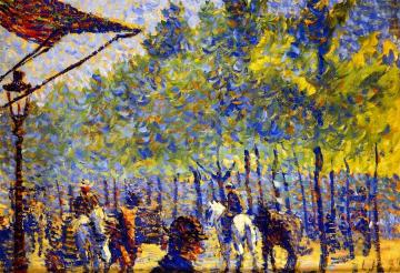 Street Scene In Paris Artwork by Louis Hayet