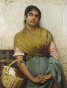 A Spanish Gypsy at a Prison Window Artwork by John Bagnold Burgess