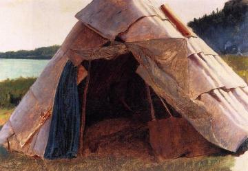 Ojibwe Wigwam at Grand Portage Artwork by Eastman Johnson