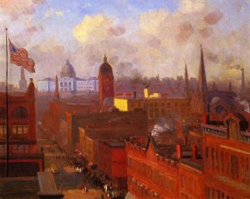 View of Saint Paul(also known as Wabasha Streetscape) Artwork by Nicholas Richard Brewer