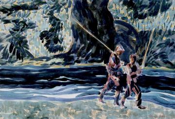 Trout Fishermen, Berk Hills Artwork by George Benjamin Luks