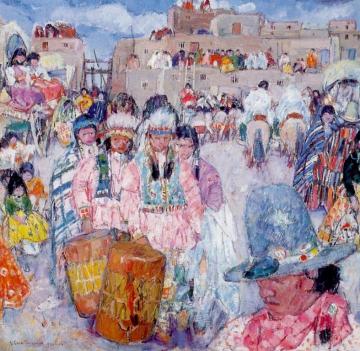 San Geronimo Fiesta Artwork by Leon Shulman Gaspard