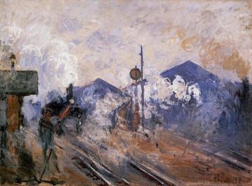 Track Coming out of Saint-Lazare Station Artwork by Claude Oscar Monet