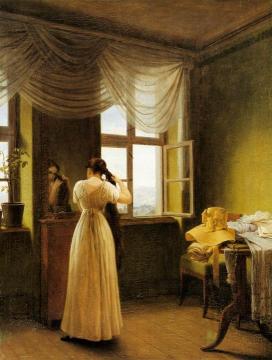 At the Mirror Artwork by Georg Friedrich Kersting