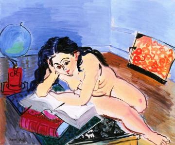 Nude with a World Map Artwork by Raoul Dufy