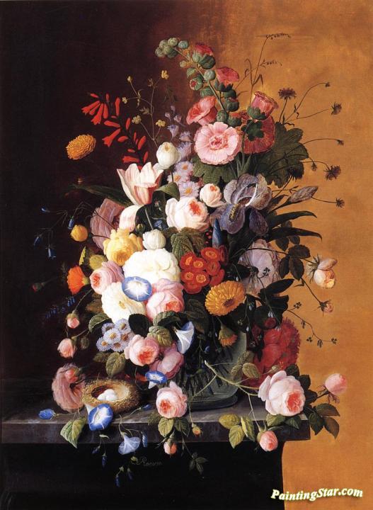 Still Life With Flowers Artwork by Severin Roesen