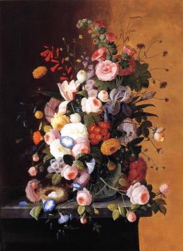 Still Life With Flowers Artwork by Severin Roesen