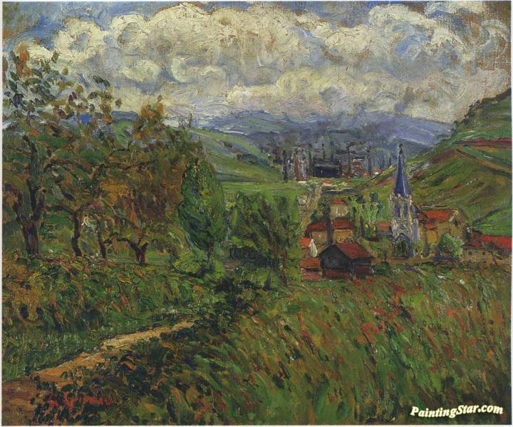 Route by the Village Artwork by Gustave Loiseau