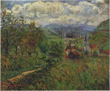 Route by the Village Artwork by Gustave Loiseau