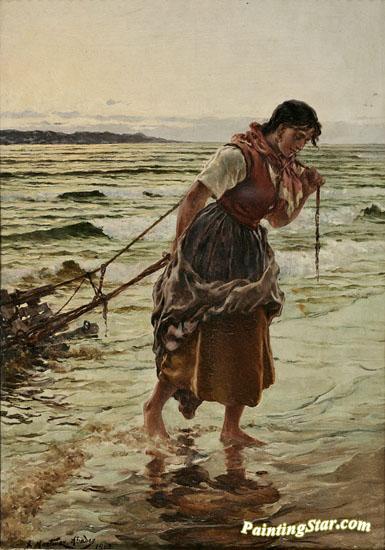 Pescadora Artwork by Juan Martinez Abades