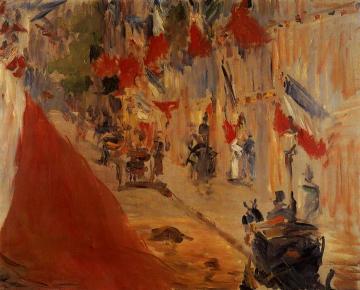 Rue Mosnier Decorated with Flags Artwork by Edouard Manet
