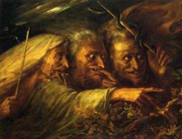 The Three Witches From Macbeth Artwork by Alexandre-Marie Colin