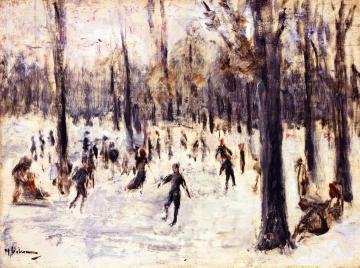 Skaters in the Tiergarten Artwork by Max Liebermann
