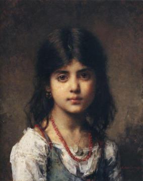 Portrait Of A Young Girl Artwork by Alexei Harlamoff