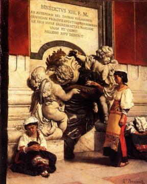 Fountain By The Cathedral Of St. Peter In Rome Artwork by Léon Joseph Florentin Bonnat
