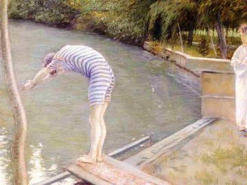 Bathers, Banks of the Yerres Artwork by Gustave Caillebotte