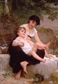 Mother and Child Artwork by Emile Munier