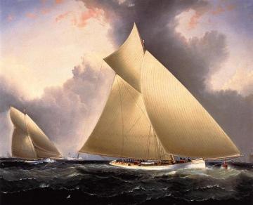 'Mayflower' Leading 'Galatea', America's Cup 1886 Artwork by James E. Buttersworth