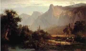 Piute Indian Family In Yosemite Valley. Artwork by Thomas Hill