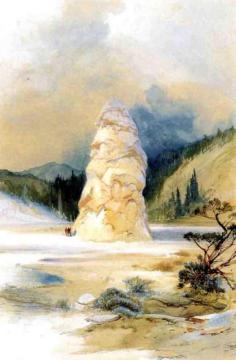 The Hot Springs of Gardiners River, Extinct Geyser Crater Artwork by Thomas Moran