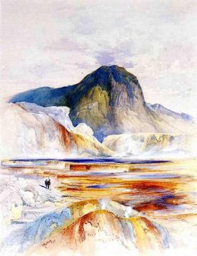 The Hot Springs of Gardiners River, Upper Pools Artwork by Thomas Moran