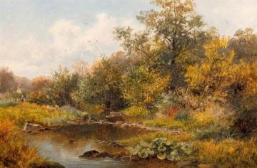 Brook at Old Storridge, Worcestershire Artwork by David Bates