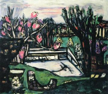Old Swimming Pool Artwork by Max Beckmann