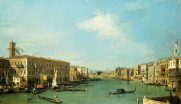 Venice:  The Grand Canal Looking North From The Rialto Artwork by Giovanni Antonio Canal