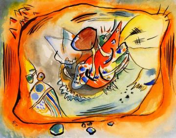 Sketch for a Painting with Orange Border Artwork by Wassily Kandinsky