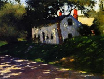 Roadside Cottage, Medfield, Mass. Artwork by Dennis Miller Bunker