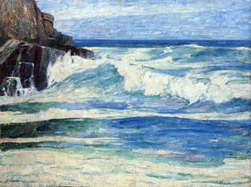 Surf Breaking on Rocks Artwork by Emil Carlsen