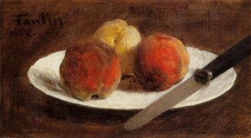 Plate of Peaches Artwork by Henri Fantin-Latour