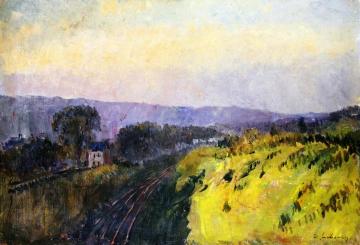 The Railway Line near Rouen Artwork by Albert Lebourg