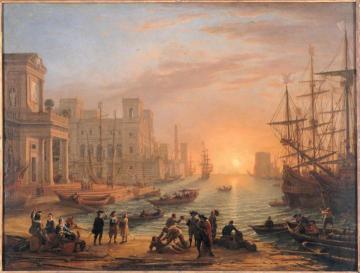 Seaport At Sunset Artwork by Claude Lorrain