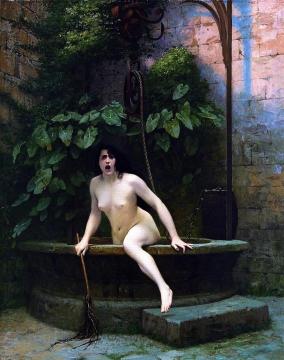 Truth Coming Out Of Her Well To Shame Mankind Artwork by Jean Leon Gerome