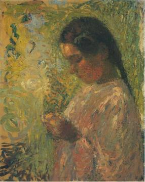 Etude de jeune paysanne Artwork by Henri Martin