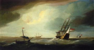 English and Dutch Men of War in a Swell Artwork by Thomas Allen