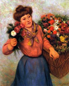 Flower Seller in Montmartre Artwork by Federico Zandomeneghi