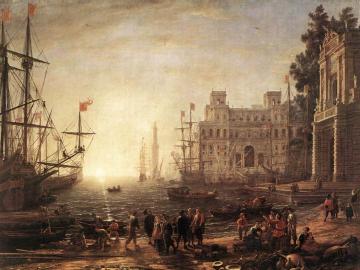 Port Scene with the Villa Medici Artwork by Claude Lorrain