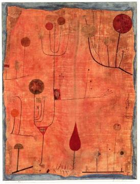 Fruits on Red Artwork by Paul Klee