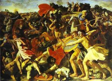 The Battle of Joshua with Amalekites Artwork by Nicolas Poussin