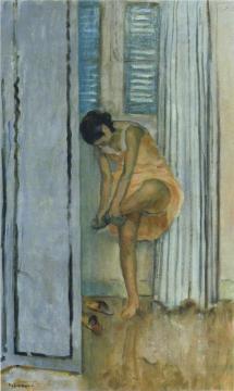 Woman changing her shoes Artwork by Henri Lebasque