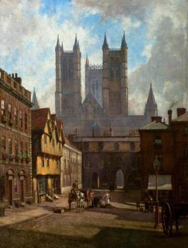 Lincoln Cathedral, Exchequer Gate And Castle Square Artwork by William Logsdail