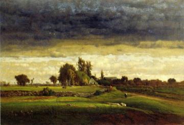Landscape with Farmhouse Artwork by George Inness