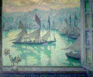 Window at the Port of Honfleur Artwork by Henri Le Sidaner