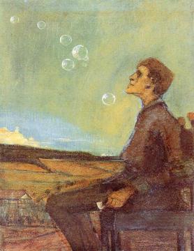Self-Portrait with Soap Bubbles Artwork by Max Beckmann